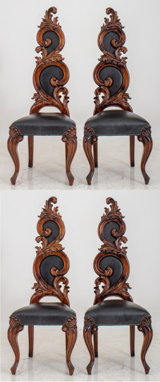 Appraisal: FANTASY ROCOCO DINING CHAIRS Four Fantasy Rococo dining chairs the