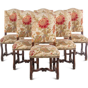 Appraisal: A Set of Six Louis XIII Style Dining Chairs th