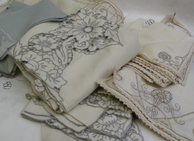 Appraisal: COLLECTION OF LINEN TABLEWARE includes a set of placemats napkins