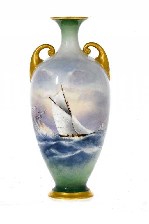 Appraisal: A ROYAL WORCESTER VASE painted by R Rushton signed with