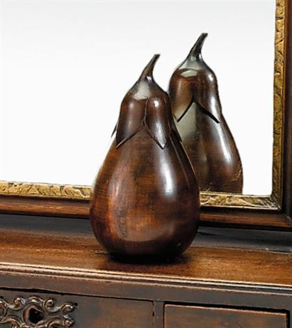 Appraisal: Carved eggplant-form tea caddy probably th century The stem top