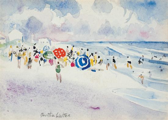 Appraisal: MARTHA WALTER American - Spray Beach watercolor signed lower left