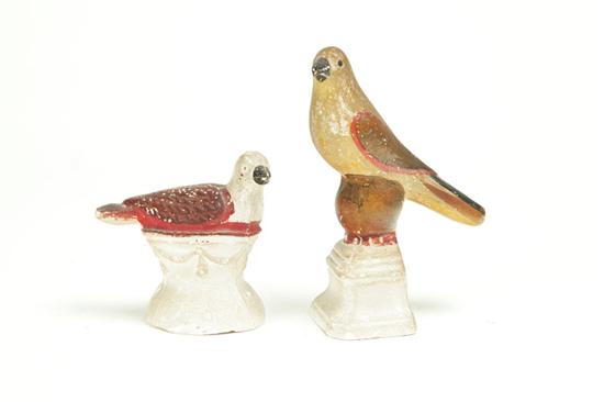 Appraisal: TWO CHALKWARE BIRDS American early th century One on a