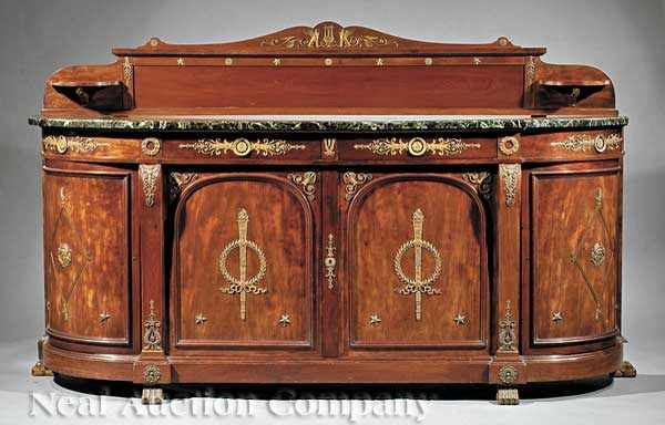 Appraisal: A Fine Empire-Style Gilt Bronze-Mounted Mahogany Dining Suite late th