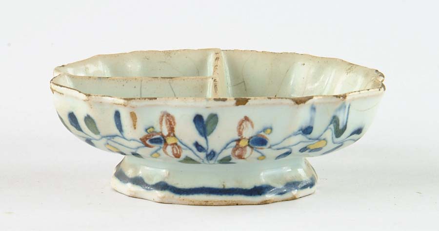 Appraisal: TH TH CENTURY DELFT TYPE FOOTED DISH Oval form with