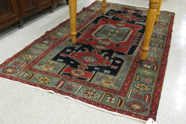 Appraisal: PERSIAN TRIBAL AREA RUG Hamadan villages region geometric and stylized