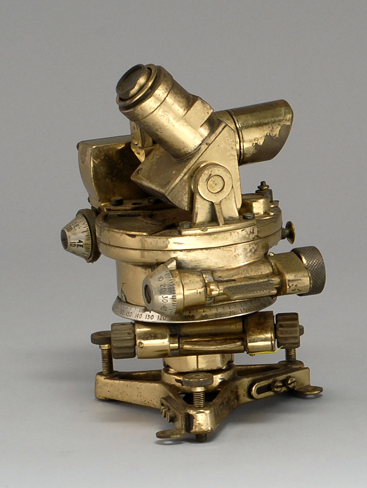 Appraisal: TRANSIT THEODOLITE in brass with steel measuring gauges Unknown maker