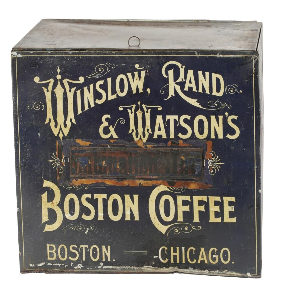 Appraisal: WINSLOW RAND WATSON'S COFFEE TINwith hinged lid Condition wear to