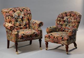 Appraisal: th C ladies and Gents Chairs th C ladies and