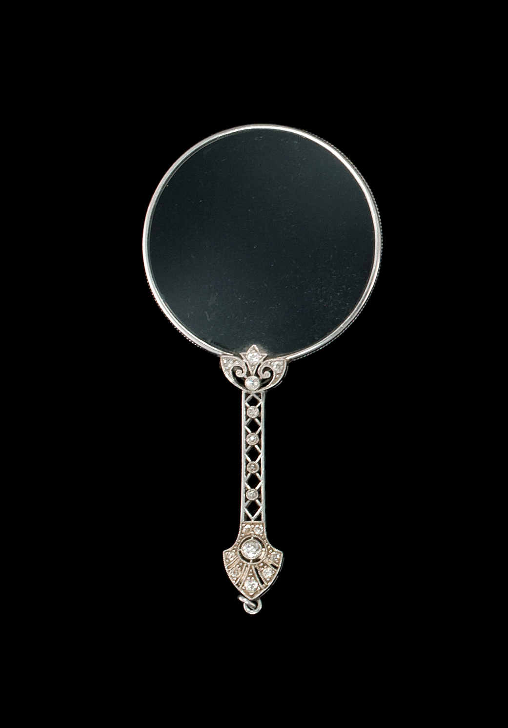 Appraisal: DIAMOND-MOUNTED MAGNIFYING GLASS PENDANT Late th CenturyLength ConditionUndamaged