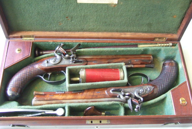 Appraisal: A pair of flintlock officers pistols signed D EGG early