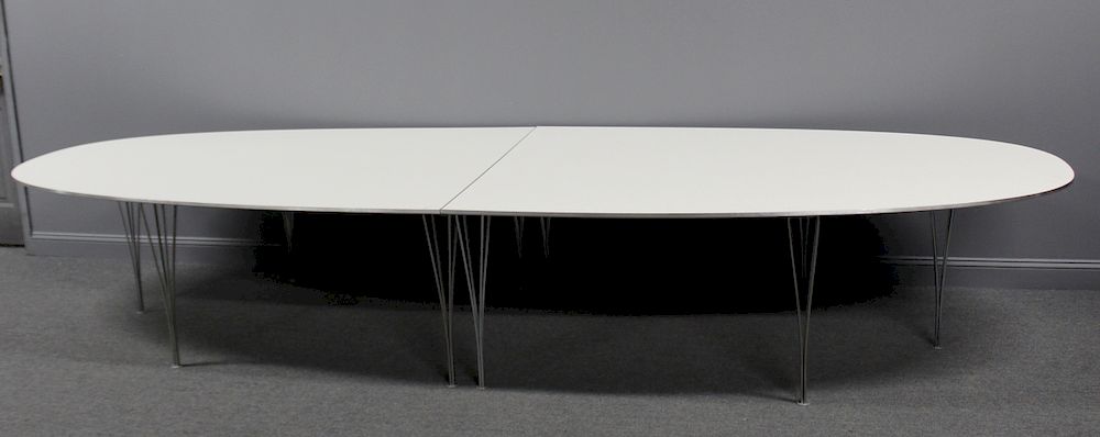 Appraisal: Arne Jacobvsen for Fritz Hansen Elliptical Table From the Danish