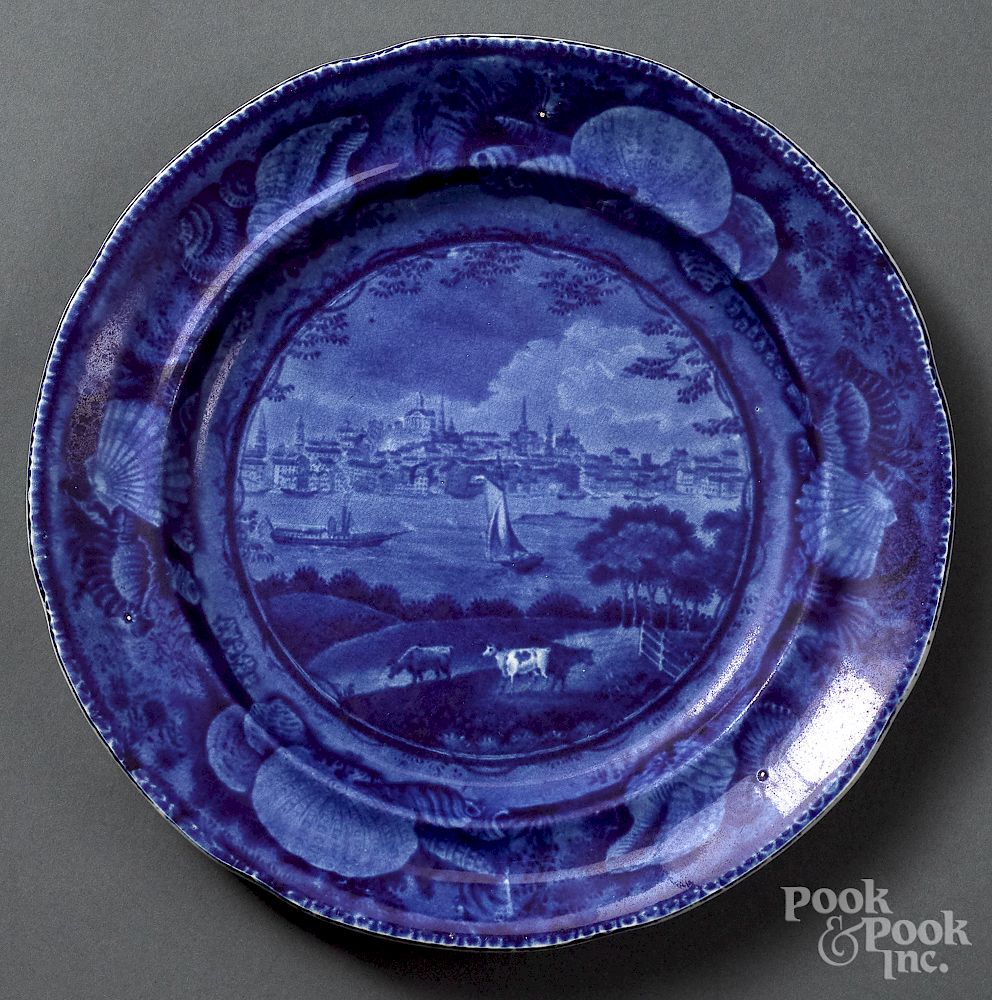 Appraisal: Historical Blue Staffordshire plate Historical Blue Staffordshire City of Albany