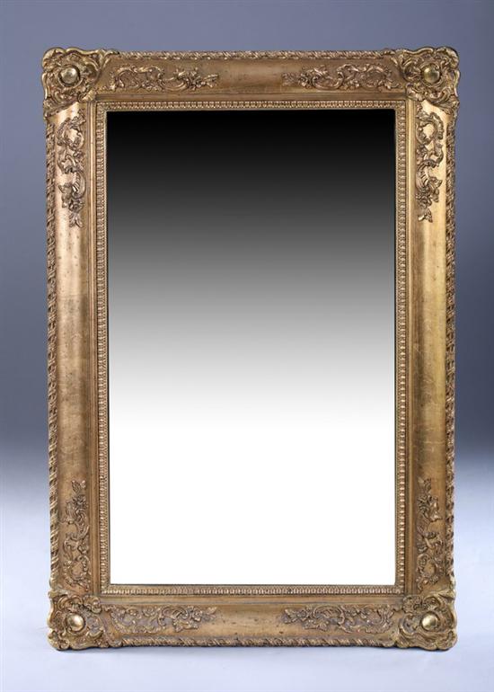 Appraisal: VICTORIAN ROCOCO REVIVAL GILT-WOOD MIRROR th Century Cove-molded frame with