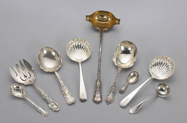 Appraisal: A sterling flatware group Comprising St Cloud berry spoon engraved