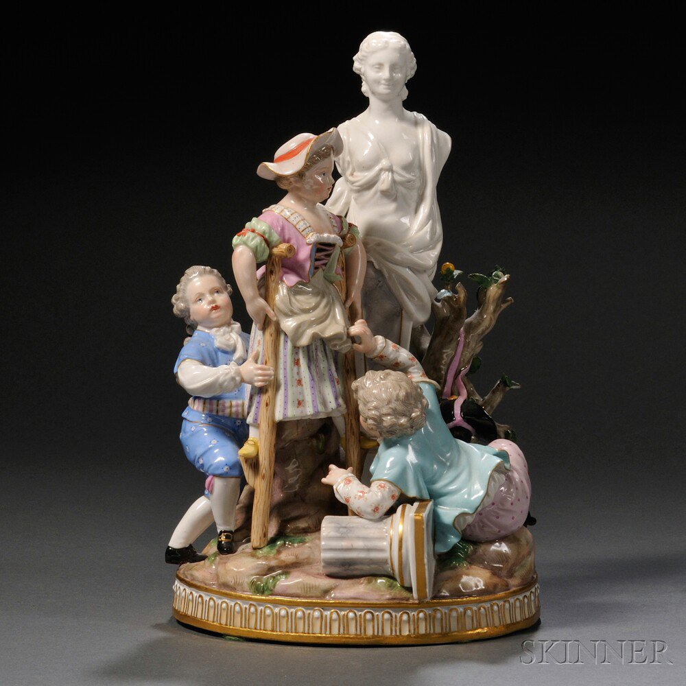 Appraisal: Meissen Porcelain Figural Group Germany late th century polychrome enamel