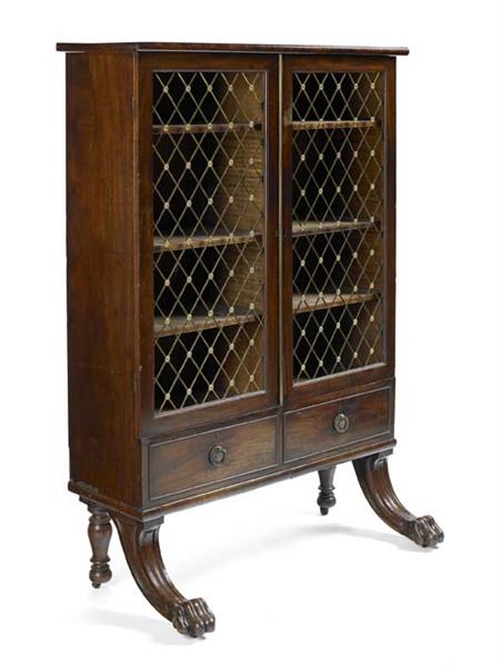 Appraisal: A Regency mahogany bookcase the top with moulded edge above