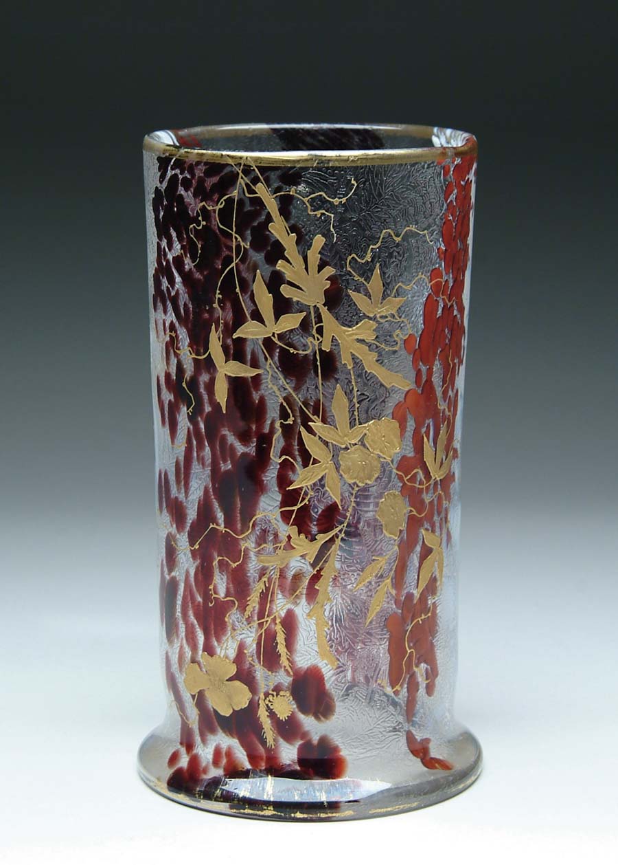 Appraisal: EDEVEILLE ART GLASS VASE Extremely unusual art glass vase has