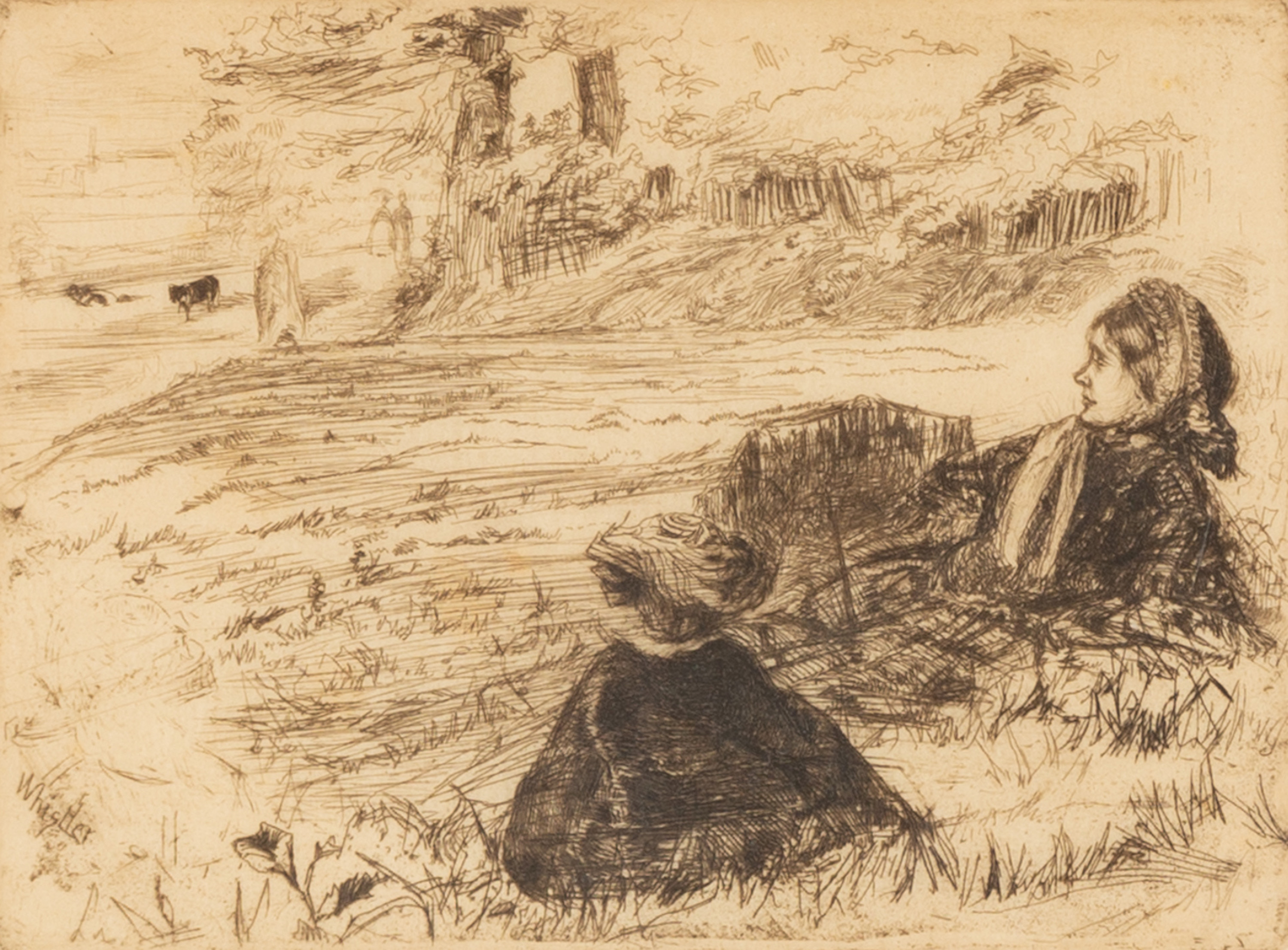 Appraisal: JAMES MCNEIL WHISTLER AMERICAN - NURSEMAID AND CHILD Etching and