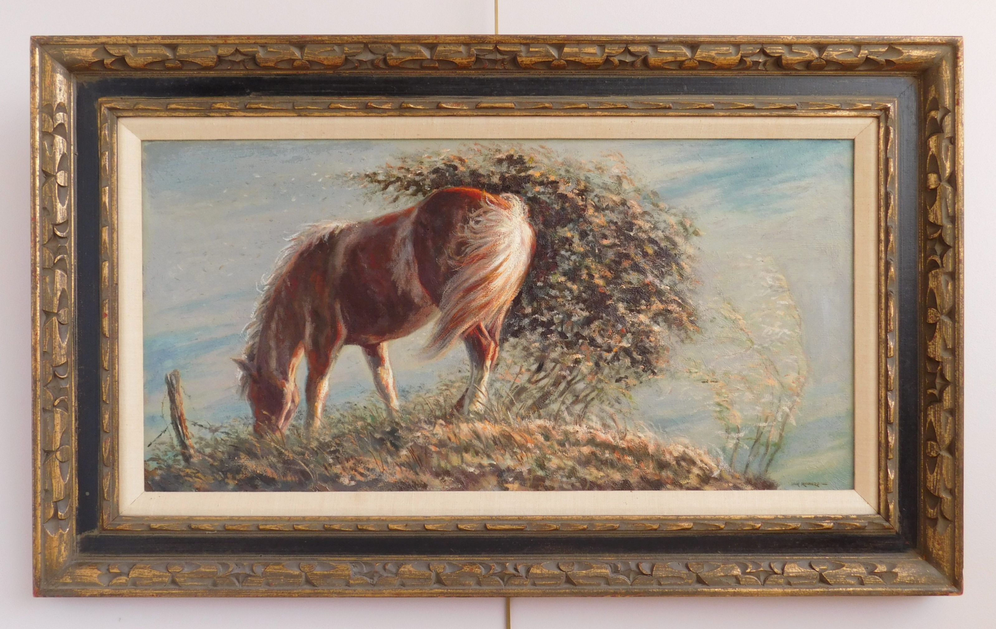 Appraisal: Jack Richards American - Horse Eating in Sun- oil on