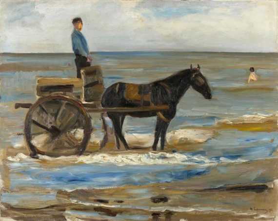 Appraisal: LIEBERMANN MAX Berlin The bathing attendant's cart Oil on canvas