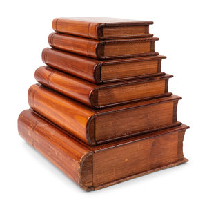 Appraisal: A Stack of Pine Book-Form Boxes TH CENTURY each book