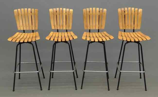 Appraisal: Set of four swivel stools '' Ht