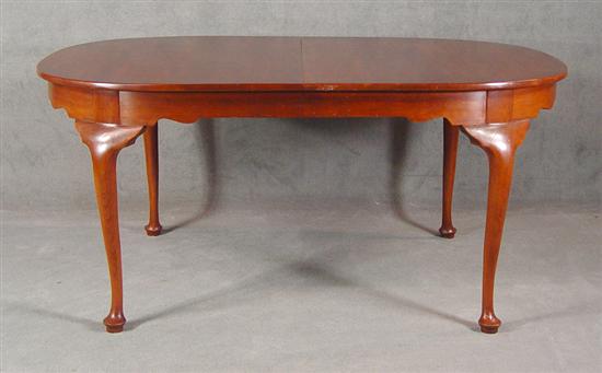 Appraisal: Henkel-Harris Expanding Dining Table Cherry Queen Anne style Three leaves