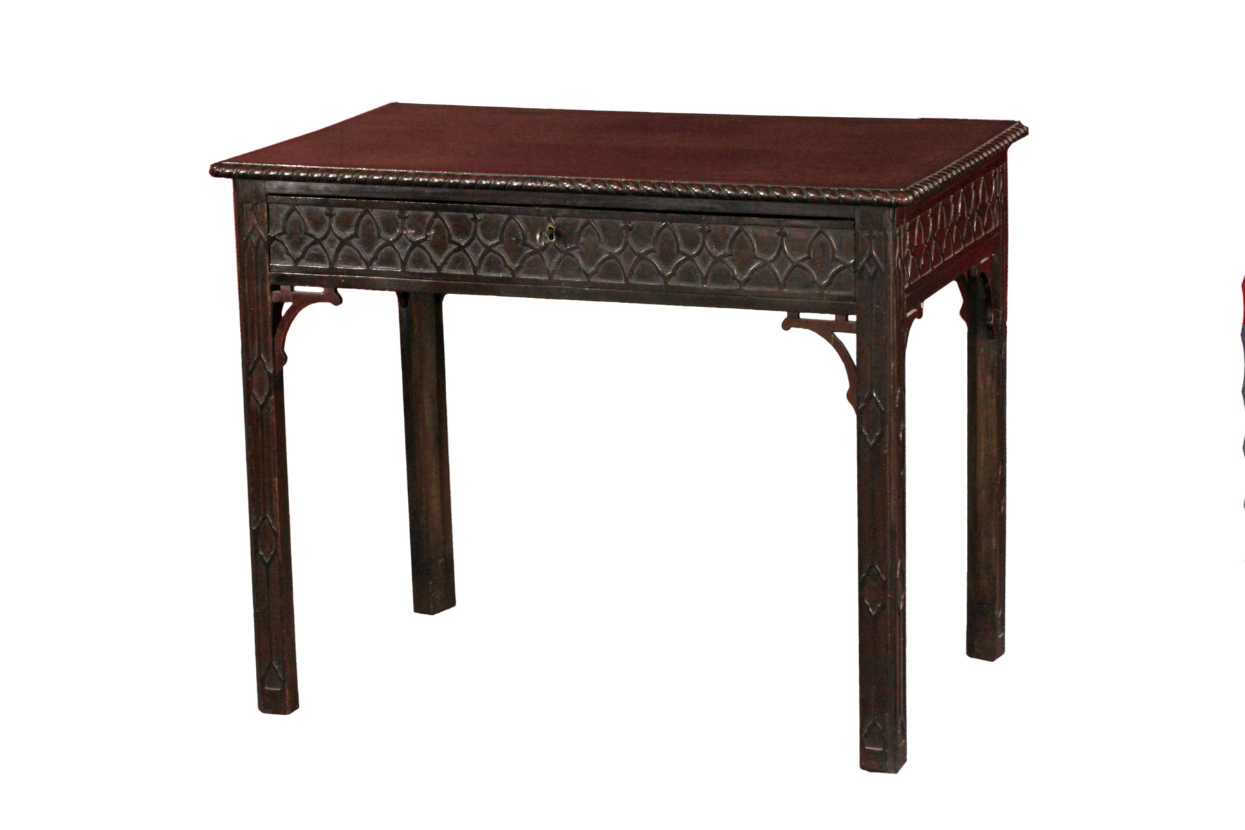 Appraisal: A George III mahogany writing table with rectangular gadrooned top