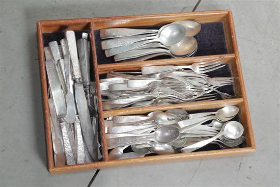 Appraisal: SET OF SCHOFIELD STERLING SILVER FLATWARE In Elizabeth Tudor hammered