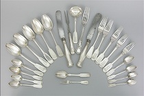 Appraisal: A Collection of Russian Sterling Silverware Items Date From ca