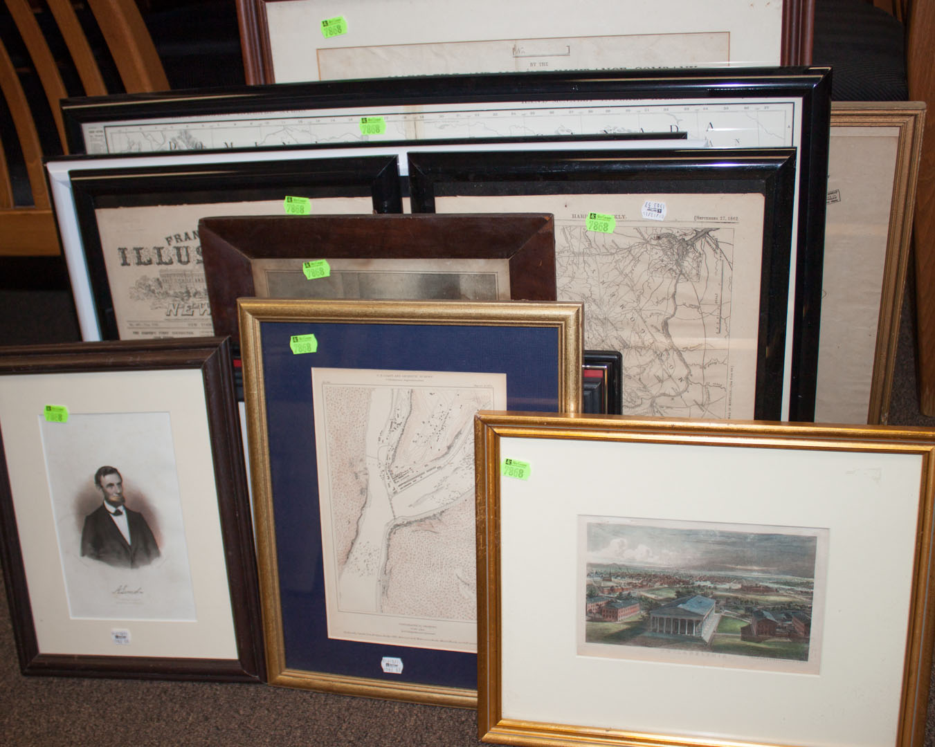 Appraisal: Large group of assorted artwork including maps Frank Leslie and