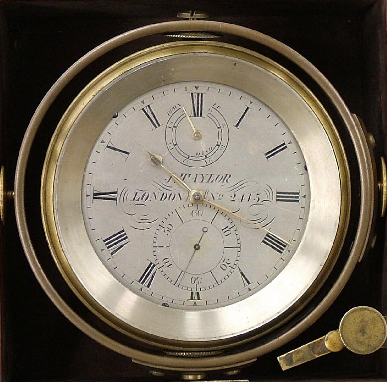 Appraisal: Two day marine chronometer the silvered dial signed J Taylor