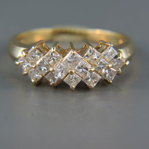 Appraisal: Diamond Ring princess diamonds totaling carat in k yellow gold