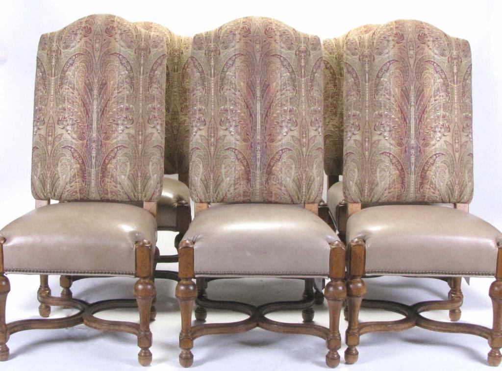 Appraisal: A set of six Century dining chairs having leather and