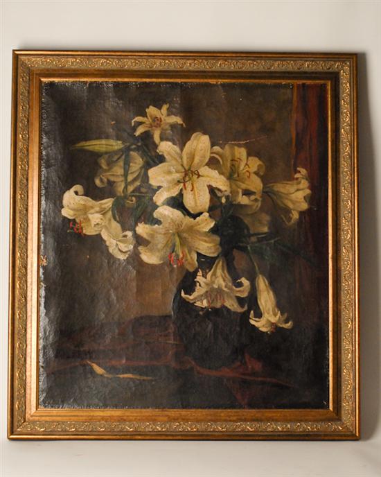 Appraisal: Unknown Artist th C Still Life White Lilies in a