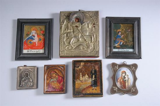 Appraisal: FIVE RUSSIAN ICONS th century One Kazan Mother of God