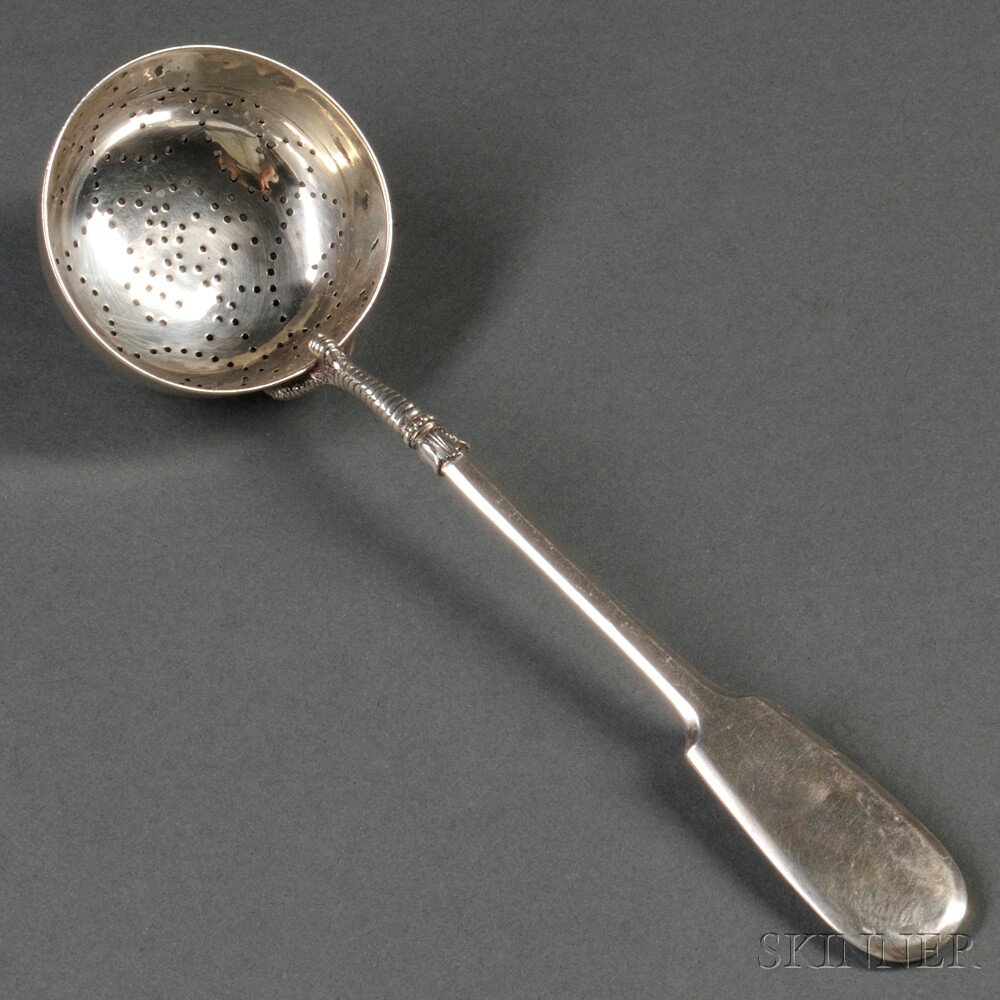 Appraisal: Russian Silver Tea Strainer St Petersburg c unidentified Cyrillic maker's