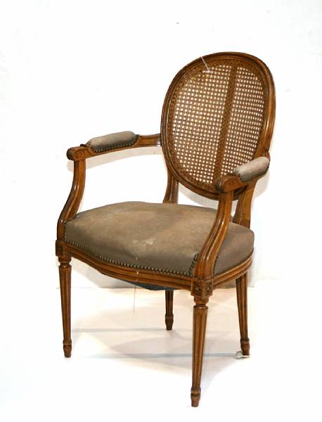 Appraisal: A set of four Louis XVI style fauteuils mid th