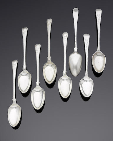 Appraisal: A collection of antique silver flatware varying dates and maker'sComprising