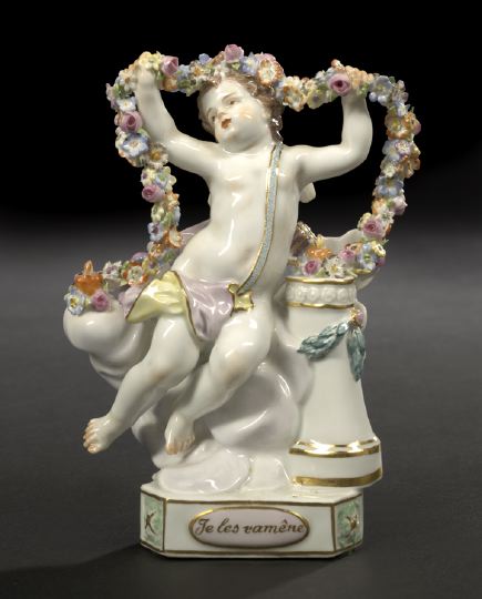 Appraisal: Meissen Porcelain Eros Figure Je les ramene I Restore Them