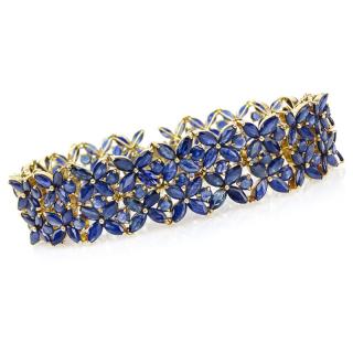 Appraisal: Round and Marquise Cut Sapphire and Karat Yellow Gold Bracelet