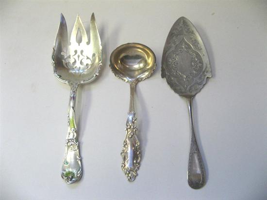 Appraisal: Two Pieces of Sterling Flatware and One of Coin Silver