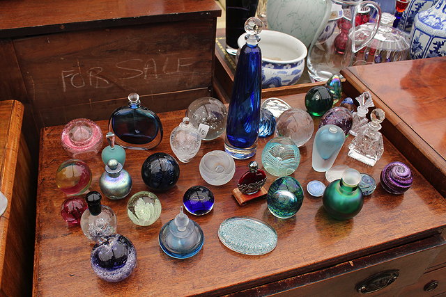 Appraisal: A COLLECTION OF GLASS PAPERWEIGHTS and scent bottles