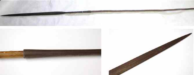 Appraisal: AFRICAN THROWING SPEAR ASSEGAI double sided '' hand forged steel