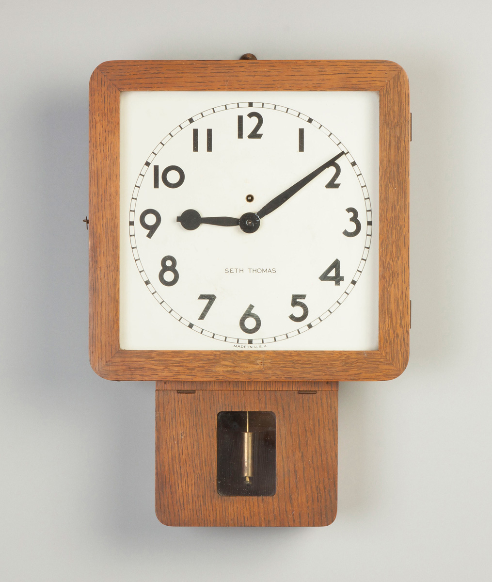 Appraisal: Seth Thomas Art Deco School House Clock Oak case old