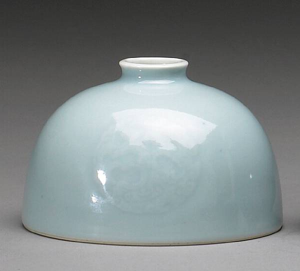 Appraisal: A 'sky blue' glazed porcelain water coupe Kangxi Mark Late