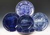 Appraisal: HISTORIC STAFFORDSHIRE PLATES - All in blue including 'Mertin sur