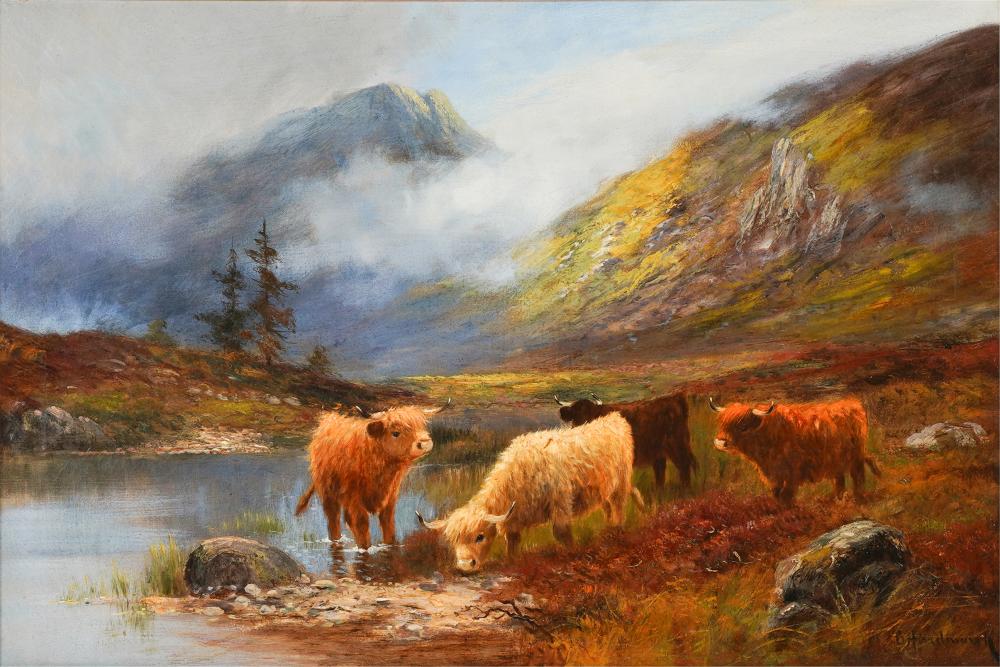 Appraisal: O HINDMARSH HIGHLAND CATTLEoil on canvas signed lower right x