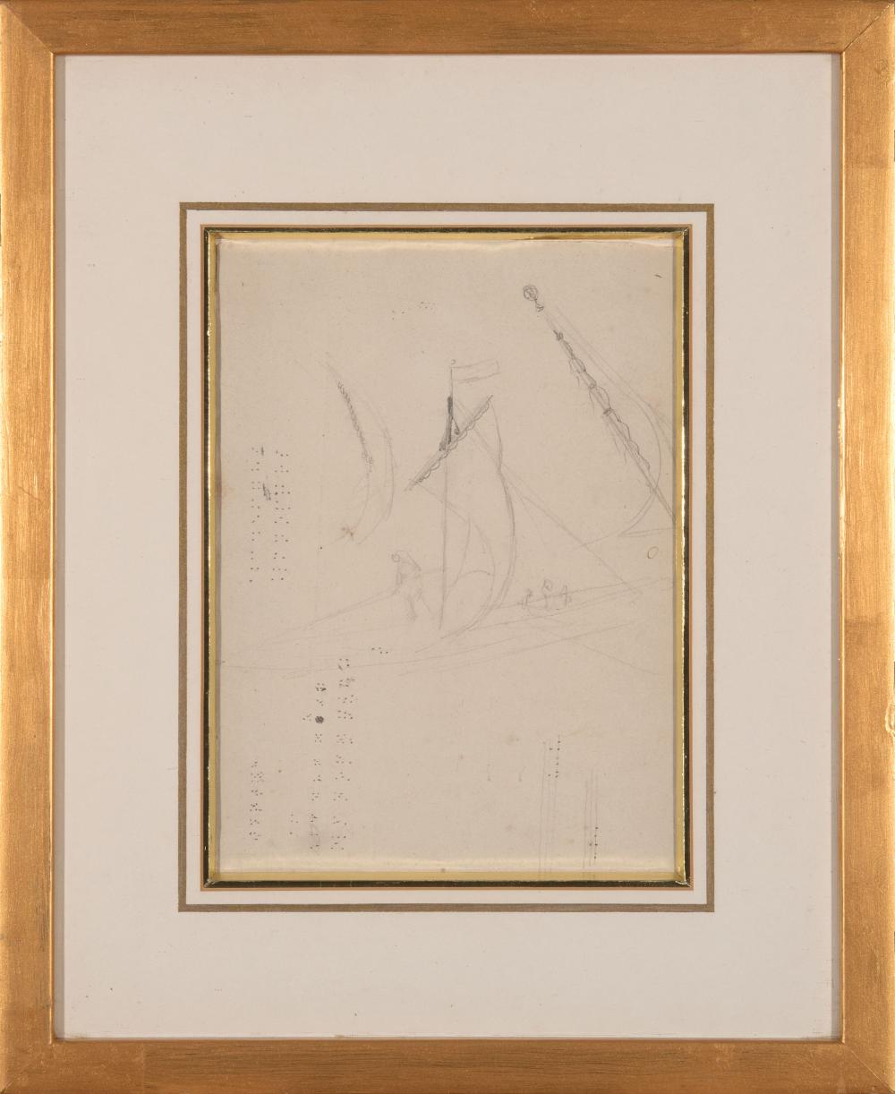 Appraisal: John Vanderlyn American New York - Boat Sketch Study for